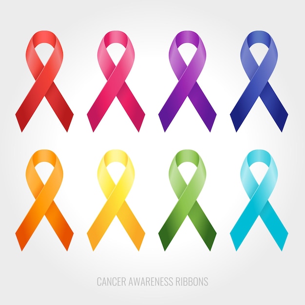 Vector fondo de la cinta de concientización sobre el cáncer mundial febrero es el mes de la concientización sobre el cáncer