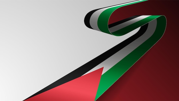 Fondo de cinta realista con la bandera de Palestina