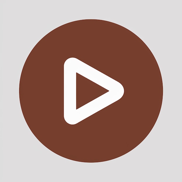 Un fondo circular rojo con un botón de reproducción blanco en el centro