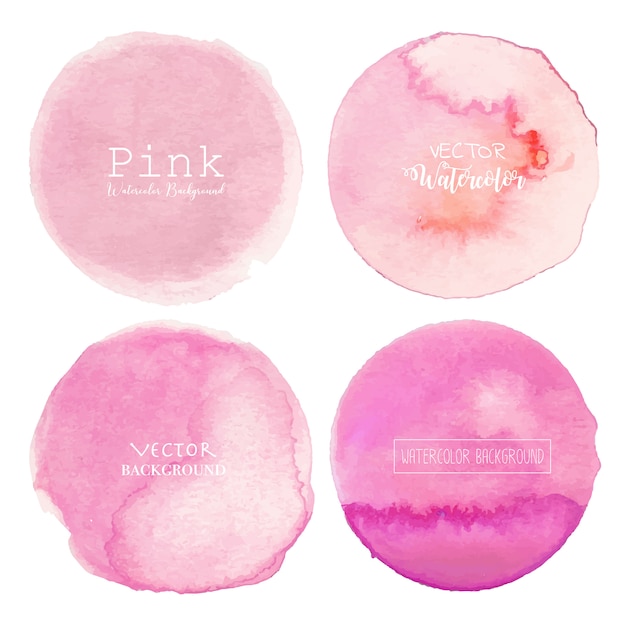 Fondo de círculo de acuarela rosa.