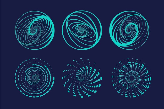 Vector fondo de círculo espiral de diseño plano