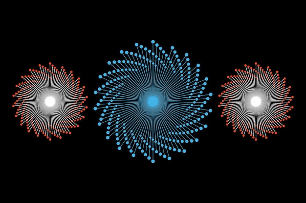 Fondo de círculo en espiral de diseño plano
