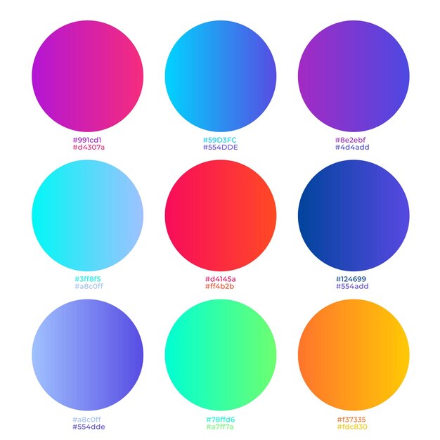 Fondo de círculo gradiente Forma vectorial abstracta aislada en fondo blanco