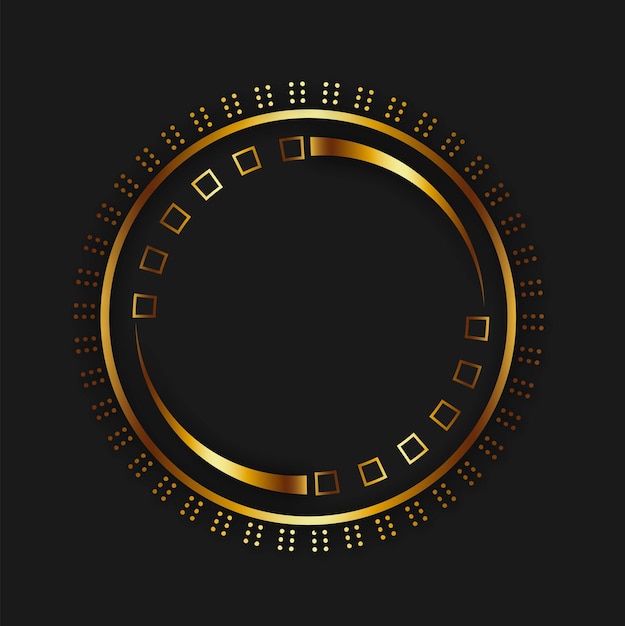 Fondo de círculo negro dorado