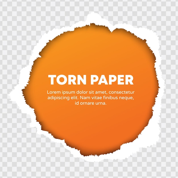 Vector fondo de círculo de papel rasgado vectorial con lugar de transparencia para su diseño