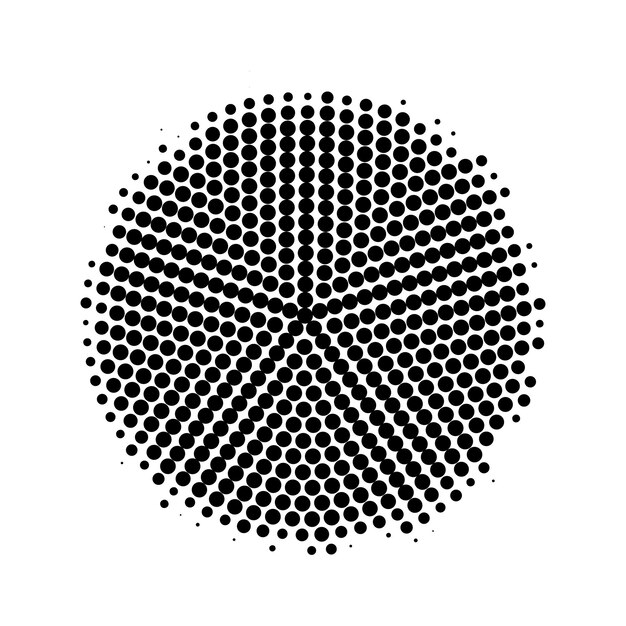 Fondo de círculo de semitono abstracto. Elemento de diseño negro