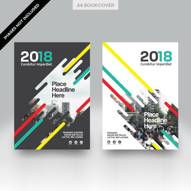 Fondo de la ciudad business book cover design vector template