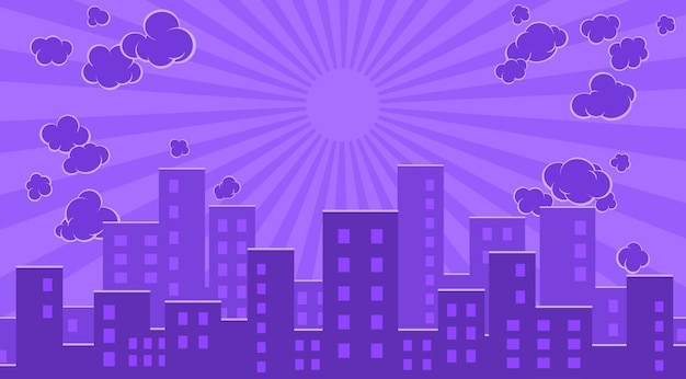 Fondo de ciudad de noche en estilo pop art Ilustración vectorial
