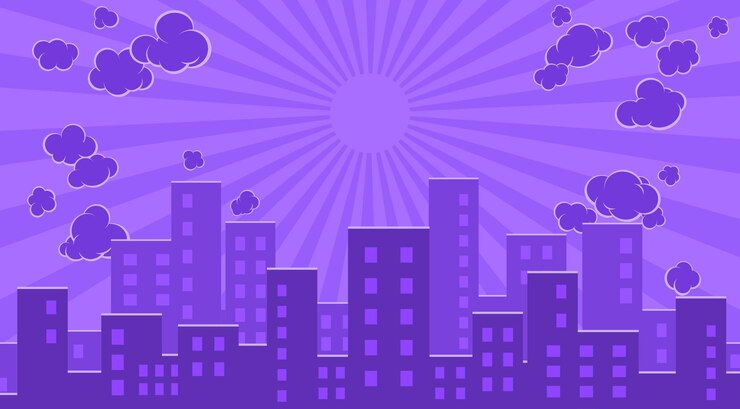 Vector fondo de ciudad de noche en estilo pop art ilustración vectorial