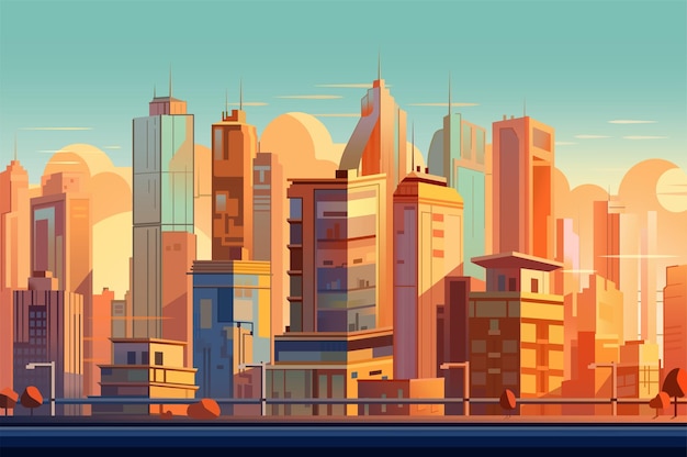 Vector fondo ciudad de otoño una ilustración que representa la belleza de la ciudad