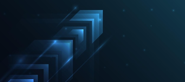 Fondo claro de flecha azul brillante Tecnología de crecimiento digital futuro