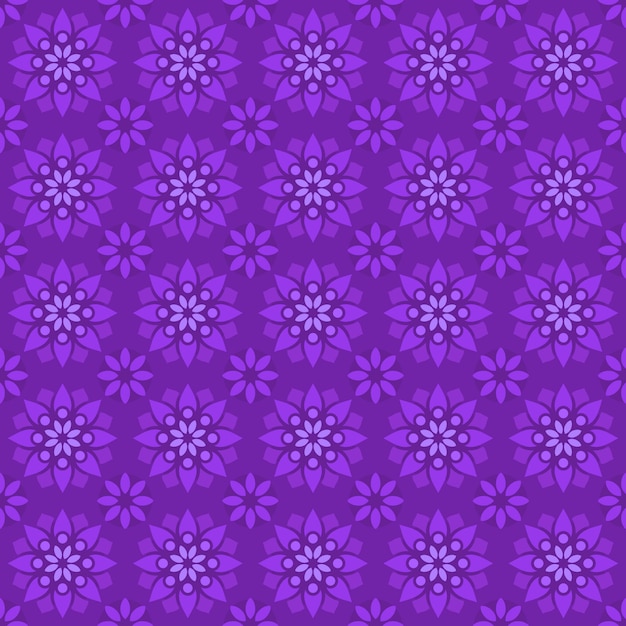 Fondo clásico batik sin patrón. Papel tapiz de mandala geométrico de lujo. Elegante motivo floral tradicional en color morado