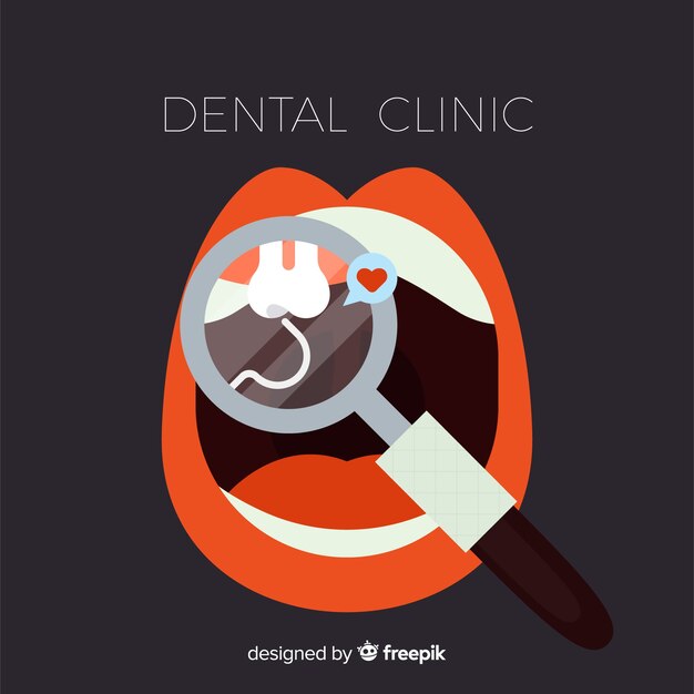 Fondo de clínica dental en diseño plano