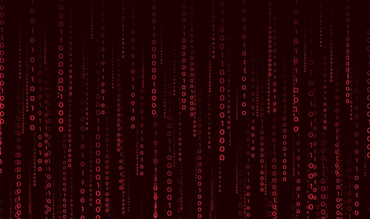 Vector fondo de código binario rojo