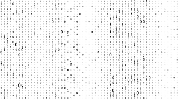 Fondo de código binario de transmisión vectorial Fondo de matriz con números 10 Concepto de codificación o piratería Ilustración vectorial