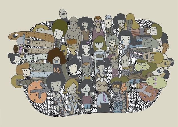 Vector fondo de collage de personas.