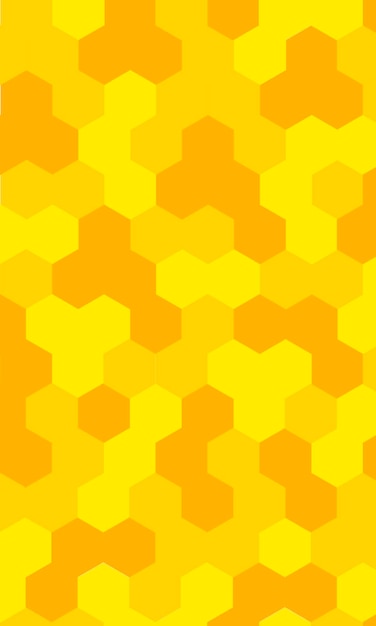 Fondo de colmena amarillo naranja Patrón de células de colmena de abejas en panal Formas de miel de abeja Vector