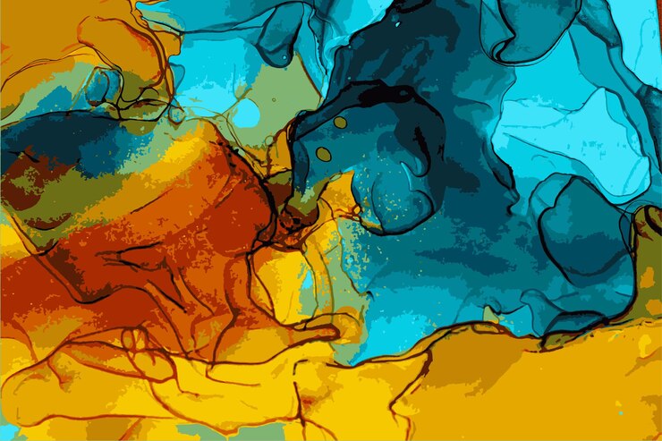 Vector fondo de color abstracto, pintura de alcohol vector eps10, técnica de tinta líquida