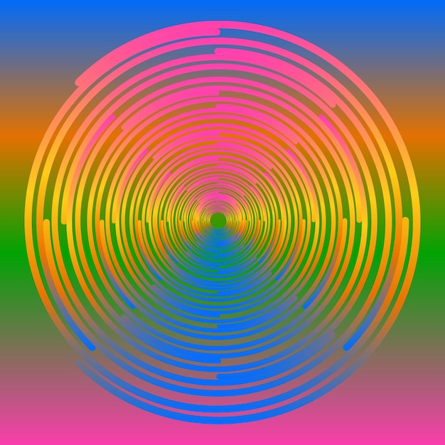 Fondo de color arco iris circular Ilustración vectorial de túnel circular para el diseño de fondo