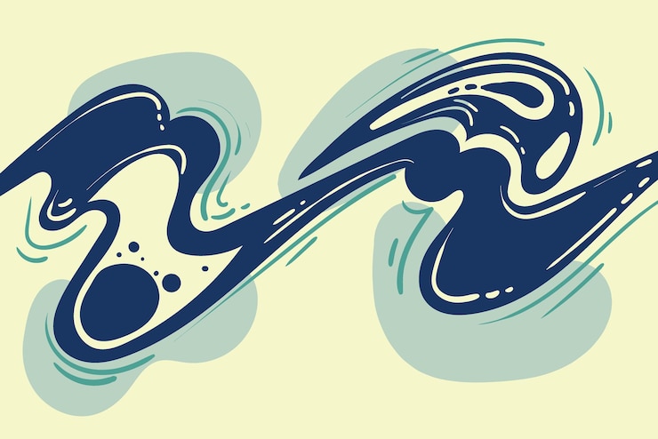 Vector fondo de color azul líquido abstracto