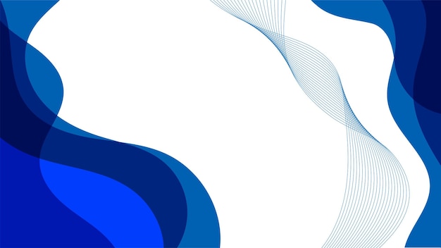 Fondo de color azul de onda abstracta con diseño de forma vector premium