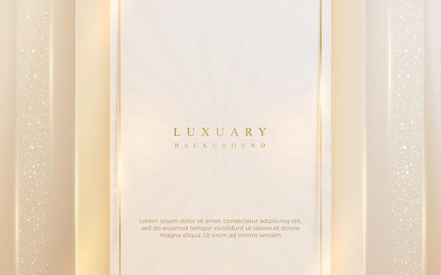 Fondo de color crema de lujo dorado con elegantes elementos de línea dorada estilo 3d realista moderno diseño de ilustración vectorial abstracto en sentimientos suaves y hermosos