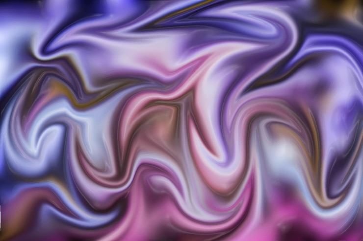 Vector fondo de color holográfico iridiscente de textura de tela brillante líquido fluido dinámico de curva