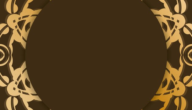 Fondo en color marrón con adornos de oro antiguo y lugar para logo o texto