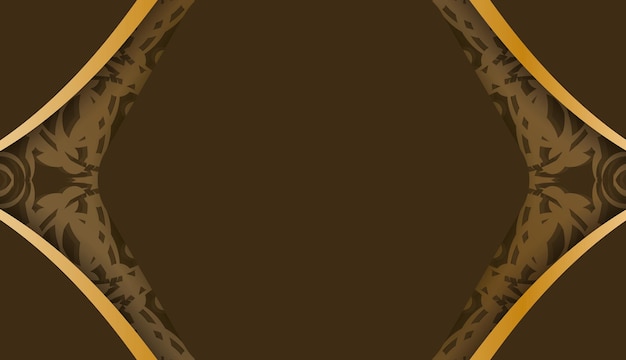 Fondo en color marrón con patrón dorado griego para el diseño debajo de su logo o texto