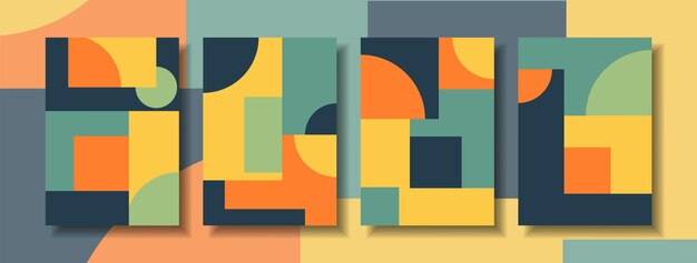 Fondo de color moderno de cartel minimalista y forma geométrica de cubierta abstracta