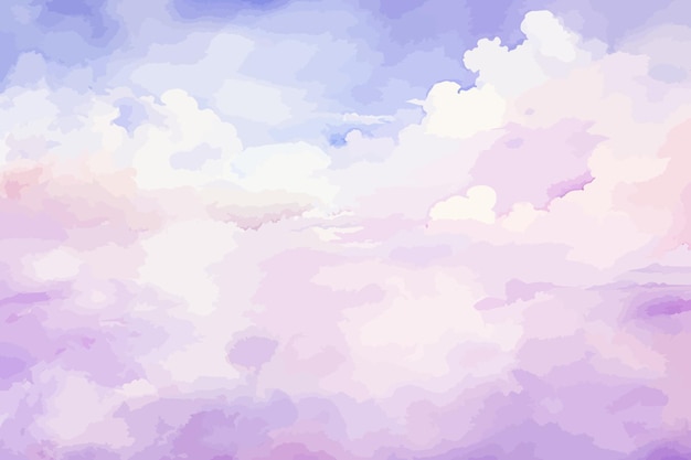 Vector un fondo de color morado y rosa con nubes y la nube de palabras.