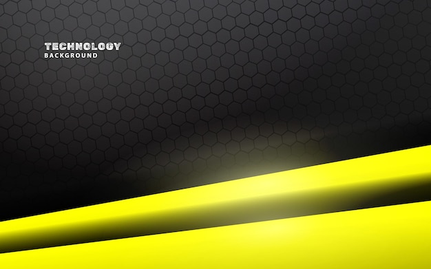 Fondo de color negro y amarillo futurista moderno