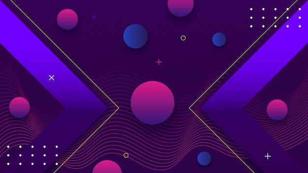 Fondo de color púrpura de onda abstracta con diseño de forma Vector Premium
