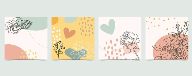 Fondo de color para redes sociales con flowerrose