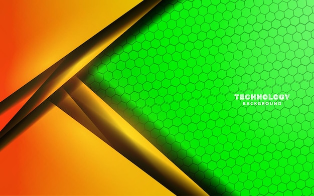 Fondo de color verde y amarillo de tecnología moderna abstracta