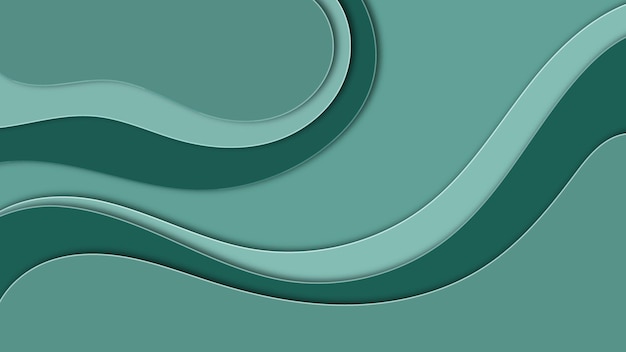 fondo de color verde con ilustración vectorial de efecto de corte de papel