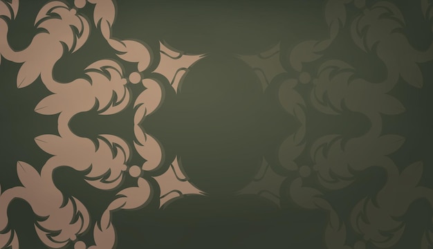 Fondo de color verde con patrón marrón abstracto para diseño de logotipo