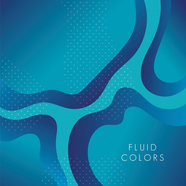 Vector fondo de colores fluidos de pintura azul