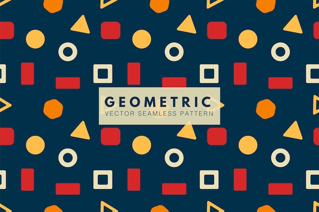 Fondo de colores de formas geométricas patrón de vector de repetición perfecta