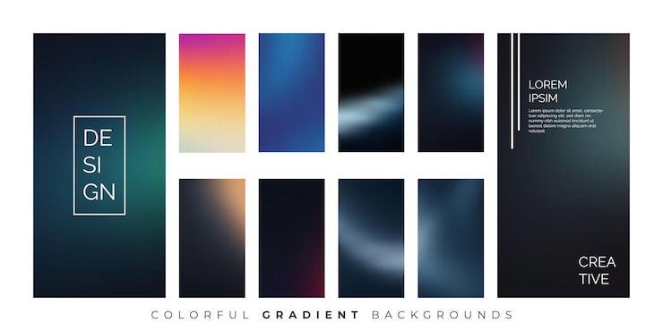 Vector fondo de colores suaves modernos para el diseño de aplicaciones móviles con gradientes vectoriales