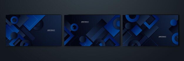 Fondo colorido abstracto azul y negro Plantilla web de fondo de presentación de patrón de banner de diseño gráfico abstracto de vector