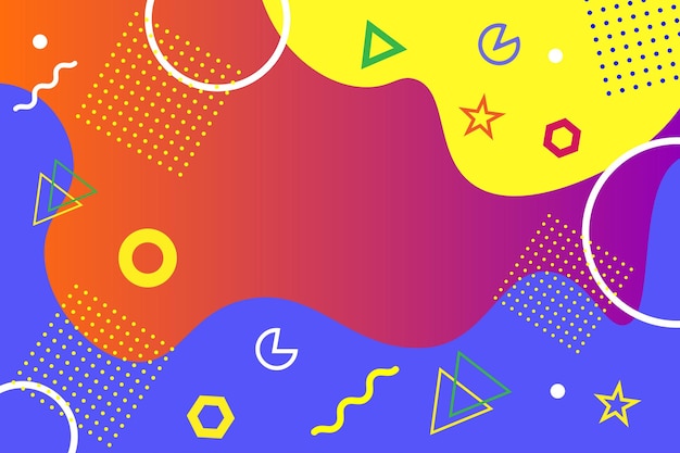 fondo colorido abstracto con círculos triángulo y cuadrado dibujado a mano vector