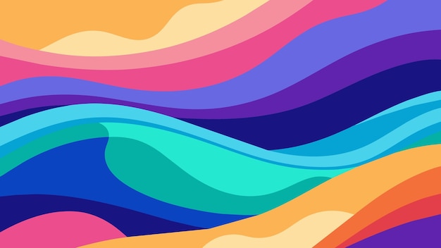 fondo colorido abstracto con líneas onduladas e ilustraciones vectoriales de ondas
