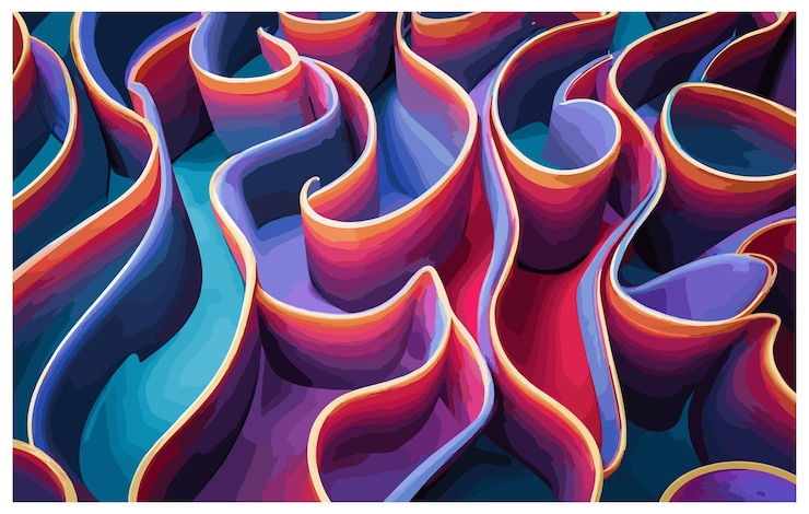 Vector fondo colorido abstracto con líneas onduladas ilustración vectorial para su diseño