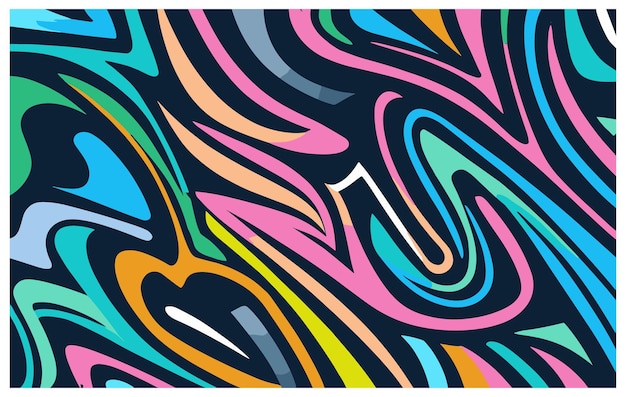 Fondo colorido abstracto con líneas onduladas Ilustración vectorial para su diseño