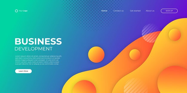 Fondo colorido abstracto para la página de inicio de negocios con forma moderna y concepto de tecnología simple. Plantilla de ilustración de vector de bloque de página de destino de diseño web corporativo.