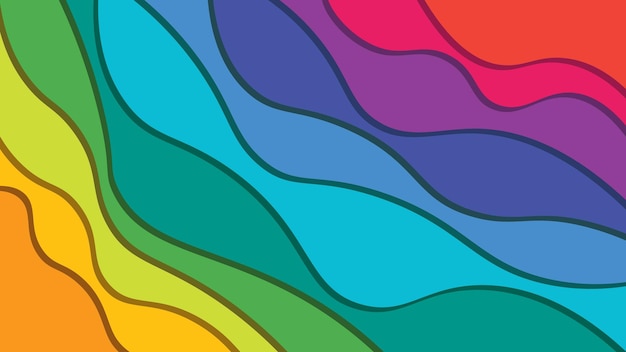 Fondo colorido abstracto papercut ondulado