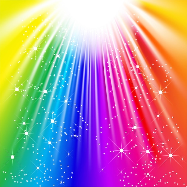 Fondo colorido del arco iris con estrella