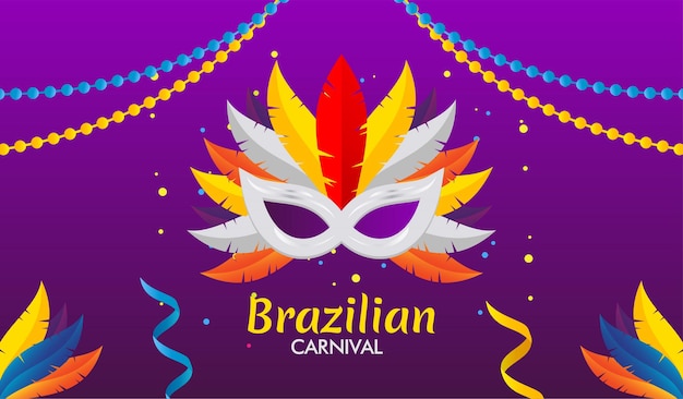 Fondo colorido del carnaval brasileño de la máscara