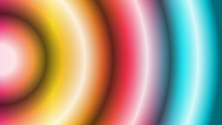 Vector un fondo colorido con un círculo amarillo y naranja brillante y un fondo multicolor